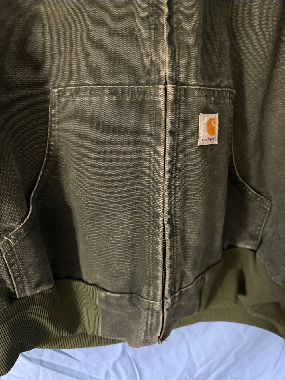 Women's Carhartt Olive Hooded Canvas Zip Jacket - Picture 2 of 5